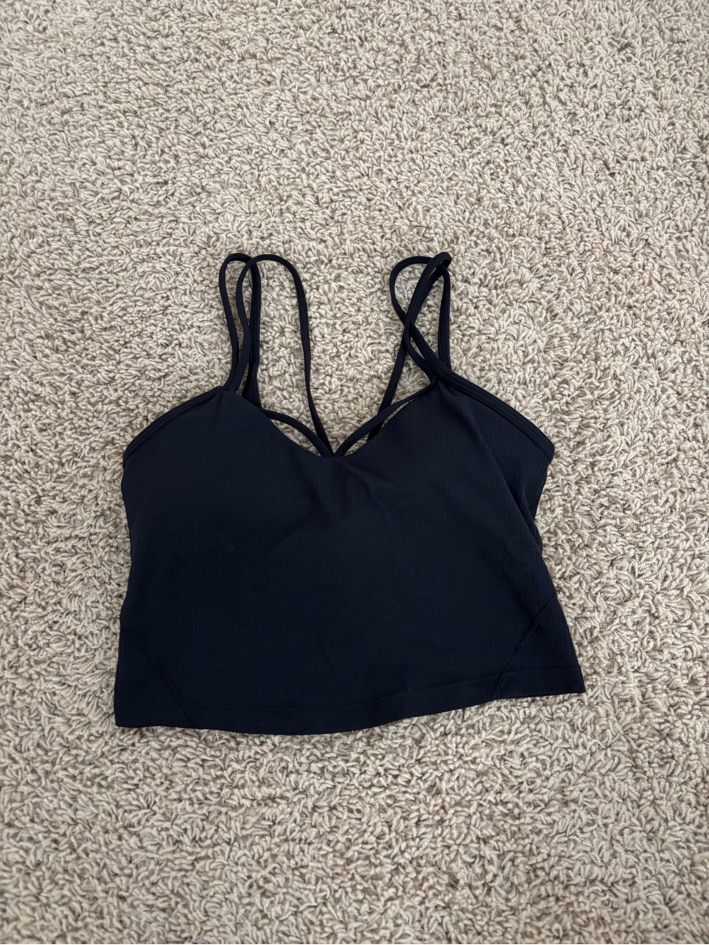 Lululemon black strappy Cropped Tank Top